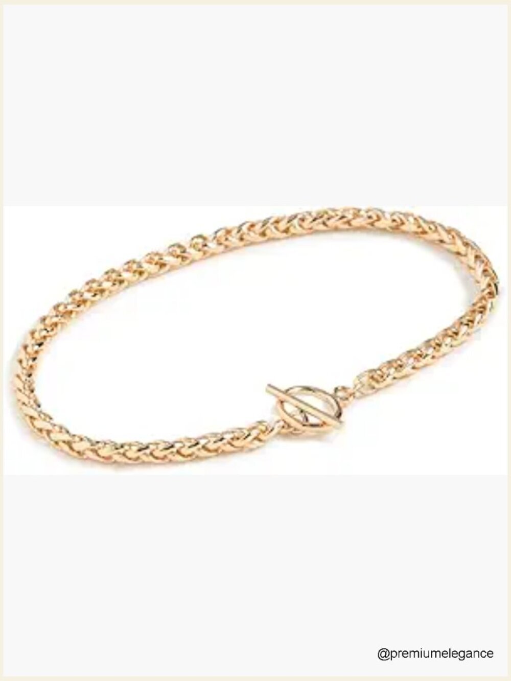 Gold-tone Link Bracelet 7in Adjustable Length